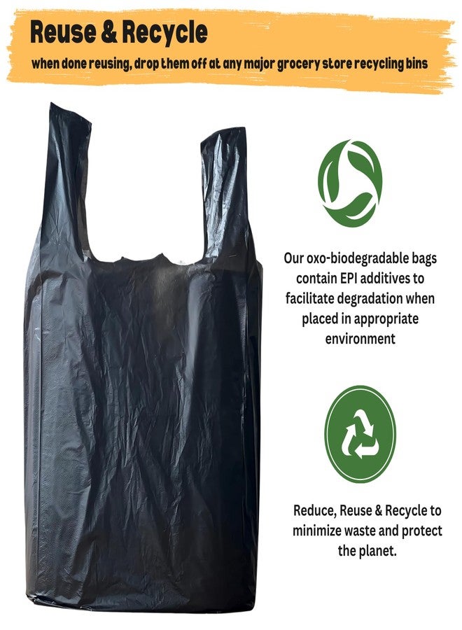 CHEFNENO T-shirt Biodegradable Black Plastic Bag (600 ct.) Small Can Liners Thank You Grocery Shooping Size Doggy Poop Bags Compatible with Arm & Hammer Swivel Bin & Rake pooper scooper Multipurpose Bags - Image 3